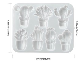 Molde silicona 7 cactus para iman